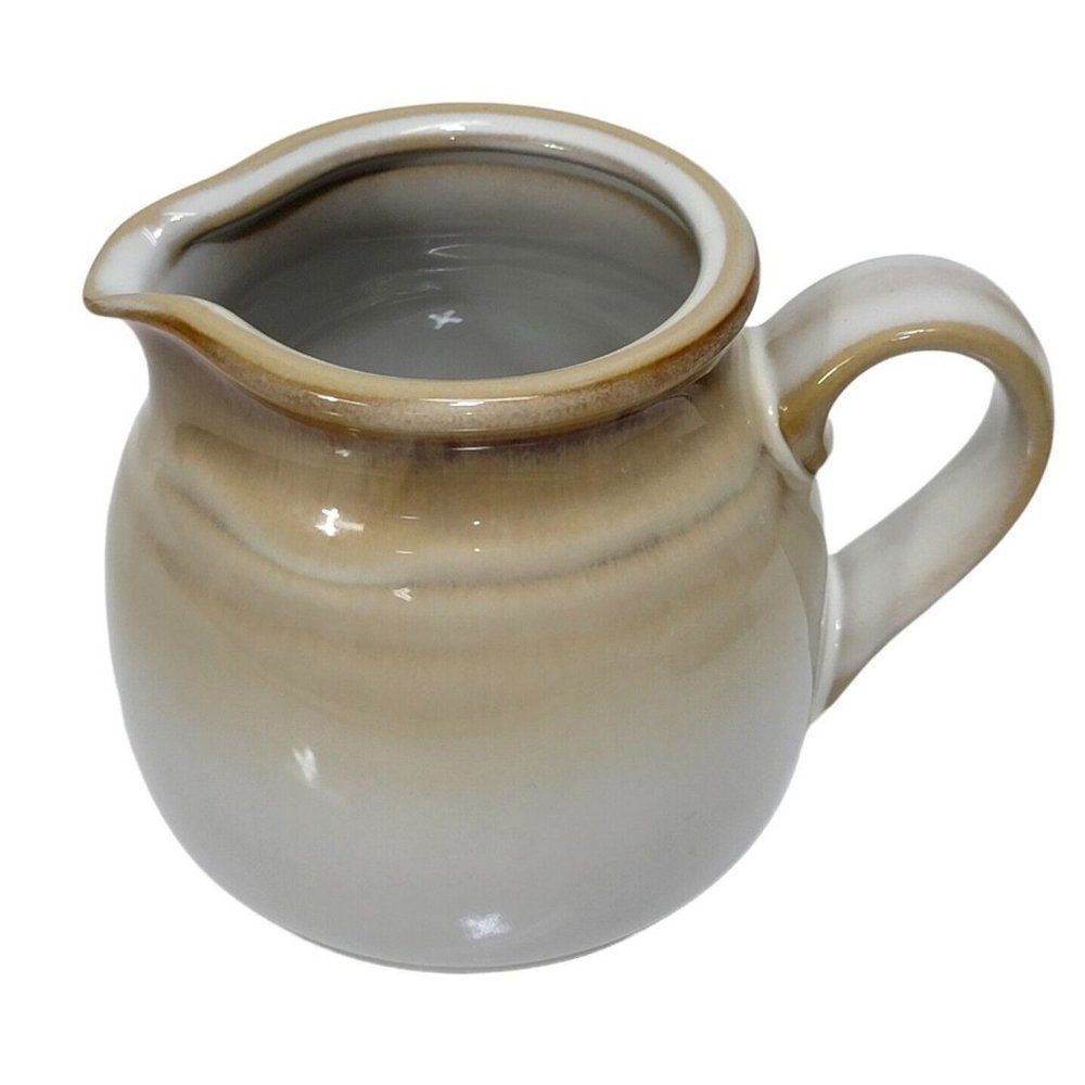 Vintage 70s 80s NORITAKE 14oz Creamer Fanfare Brown Swirl Earthenware